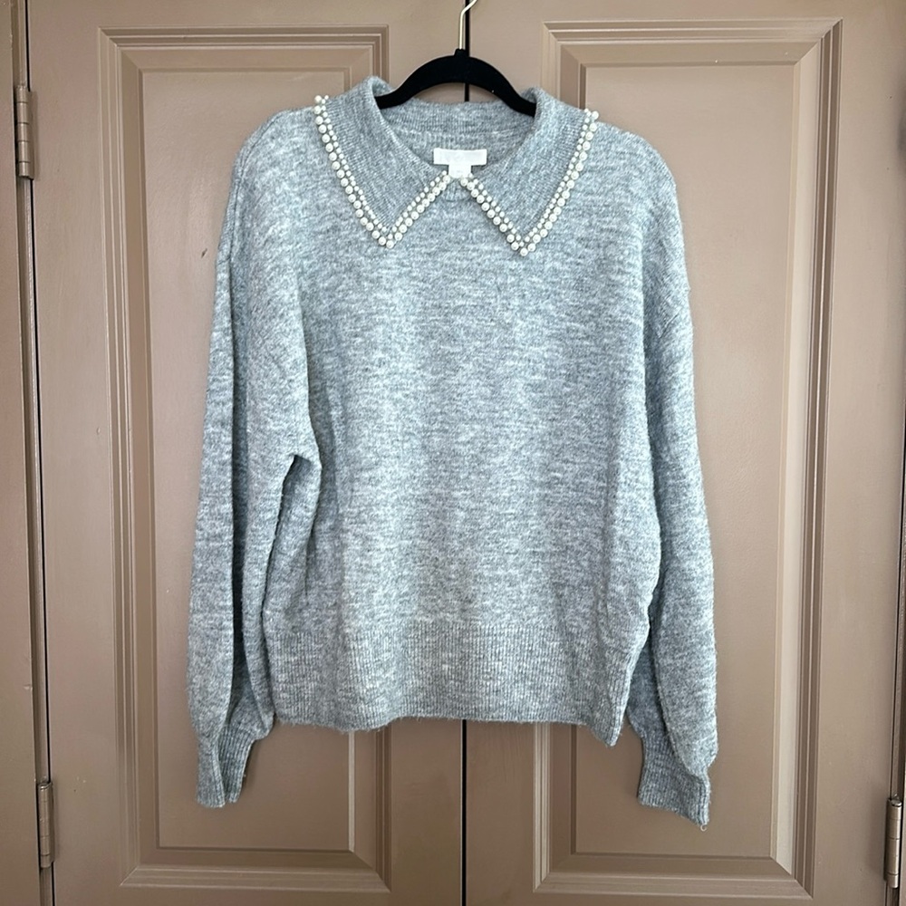 H&M pearl detail sweater